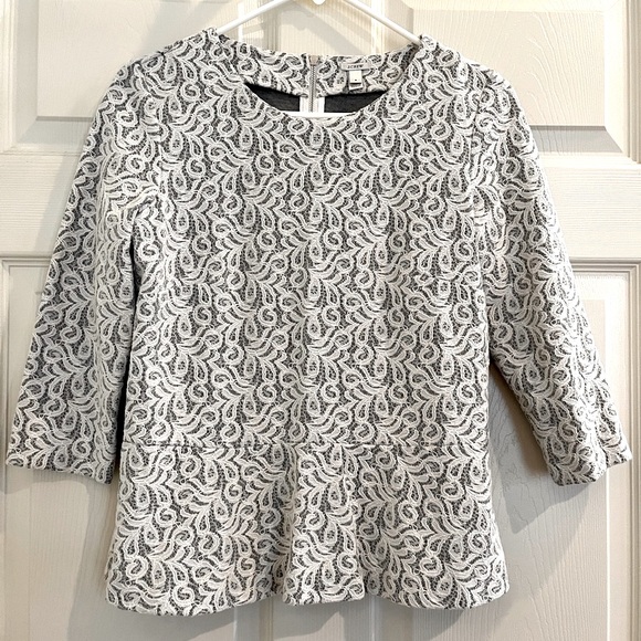 J. CREW lace peplum top - Picture 4 of 9